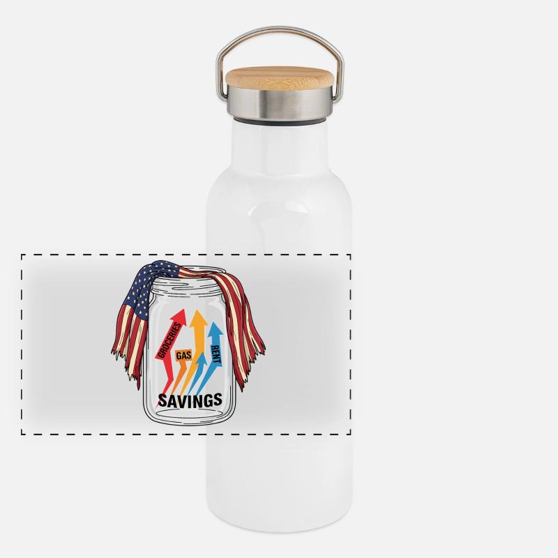 L’économie est un piège Gourde isotherme avec bouchon en bambou