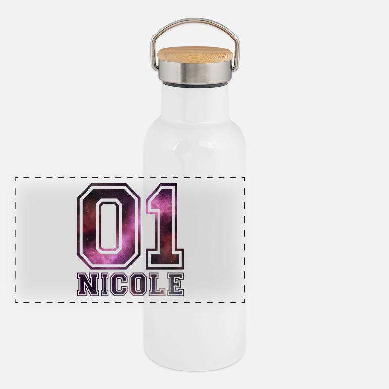 nom Nicole Gourde isotherme avec bouchon en bambou