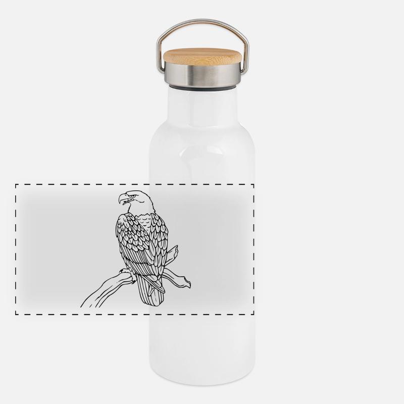 eagle208 Gourde isotherme avec bouchon en bambou