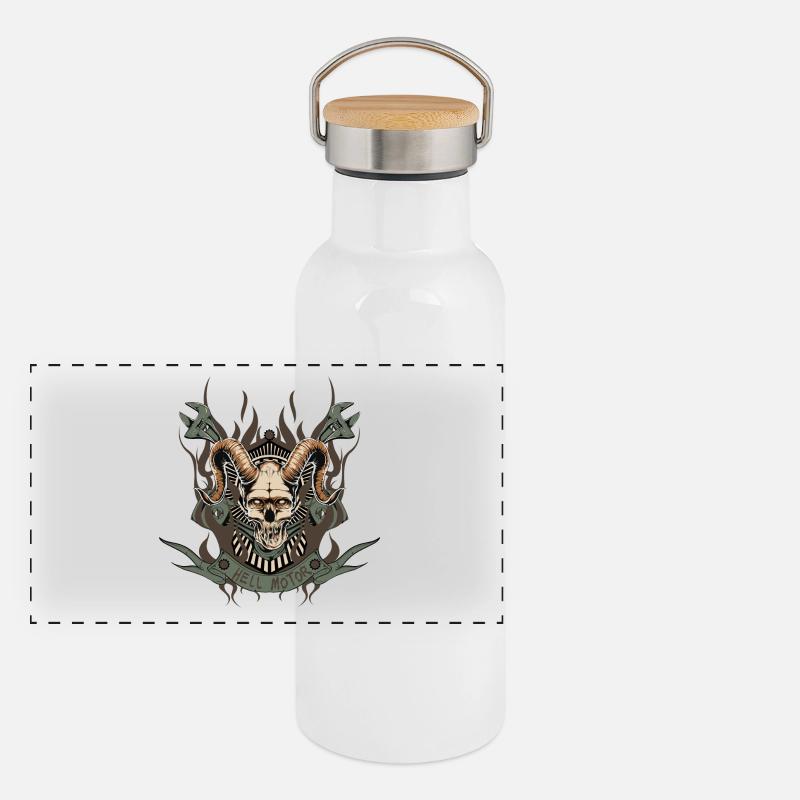 shirt, conception, t-shirt - Gourde isotherme avec bouchon en bambou - blanc