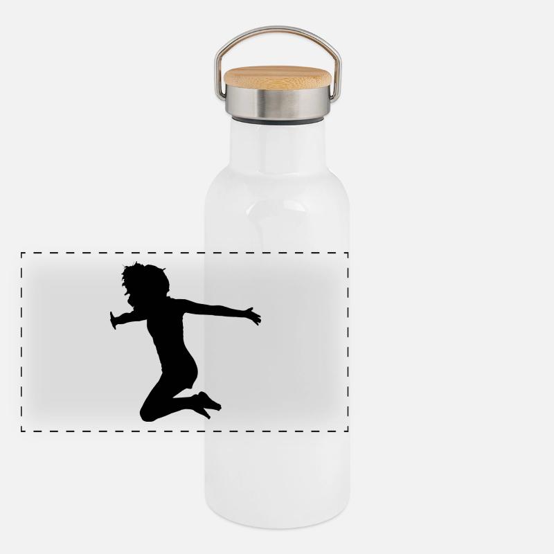 Frau Sprung Panorama Thermosflasche mit Bambusdeckel