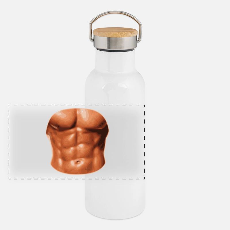 sechs Pac Panorama Thermosflasche mit Bambusdeckel