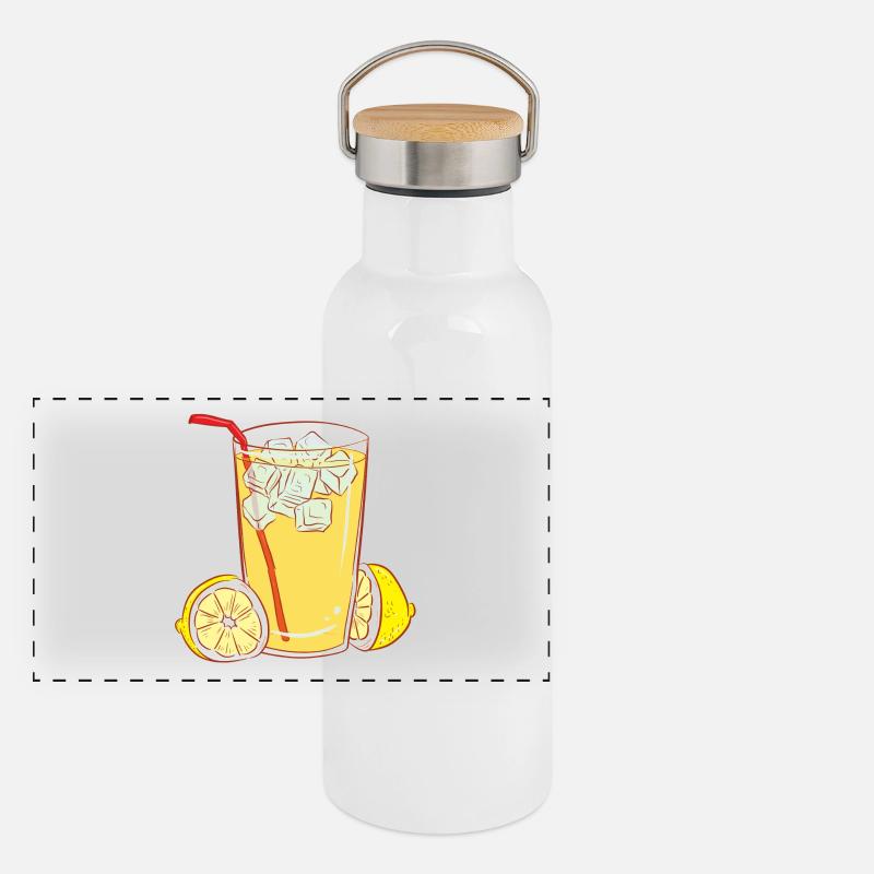 saft juice cocktails lemonade drinks limonade41 Panorama Thermosflasche mit Bambusdeckel