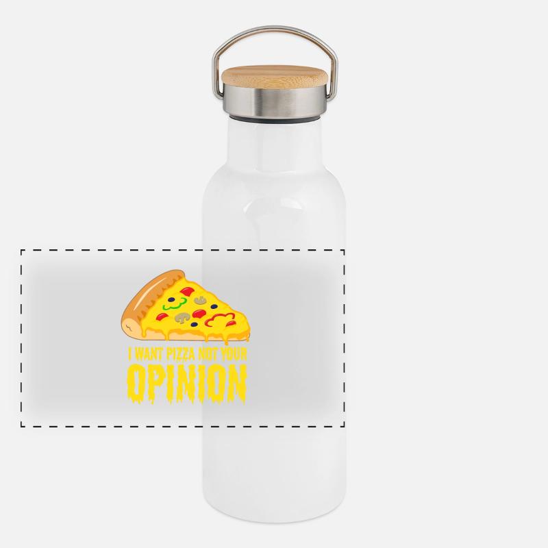 Je veux une pizza - pas votre avis Gourde isotherme avec bouchon en bambou