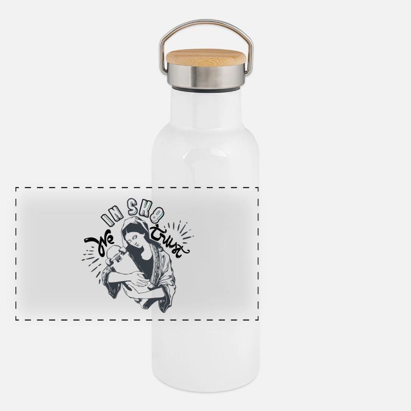 skateboard skateboard virgin marie religion cool fun Panoramic Thermal Bottle with Bamboo Lid