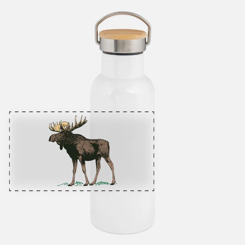 Moose Gewei Gourde isotherme avec bouchon en bambou