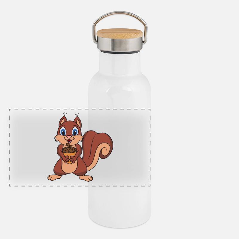 squirrel Panoramic Thermal Bottle with Bamboo Lid