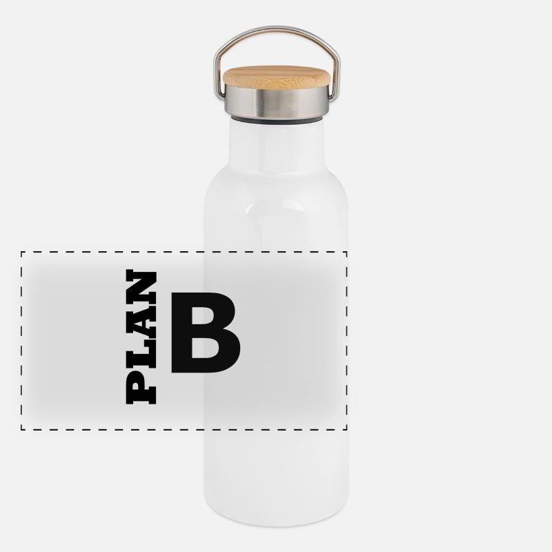 Plan B / Super als Geschenkidee Panorama Thermosflasche mit Bambusdeckel