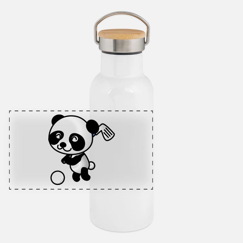 Golf Panda Golf Bear Golf pro Panoramic Thermal Bottle with Bamboo Lid