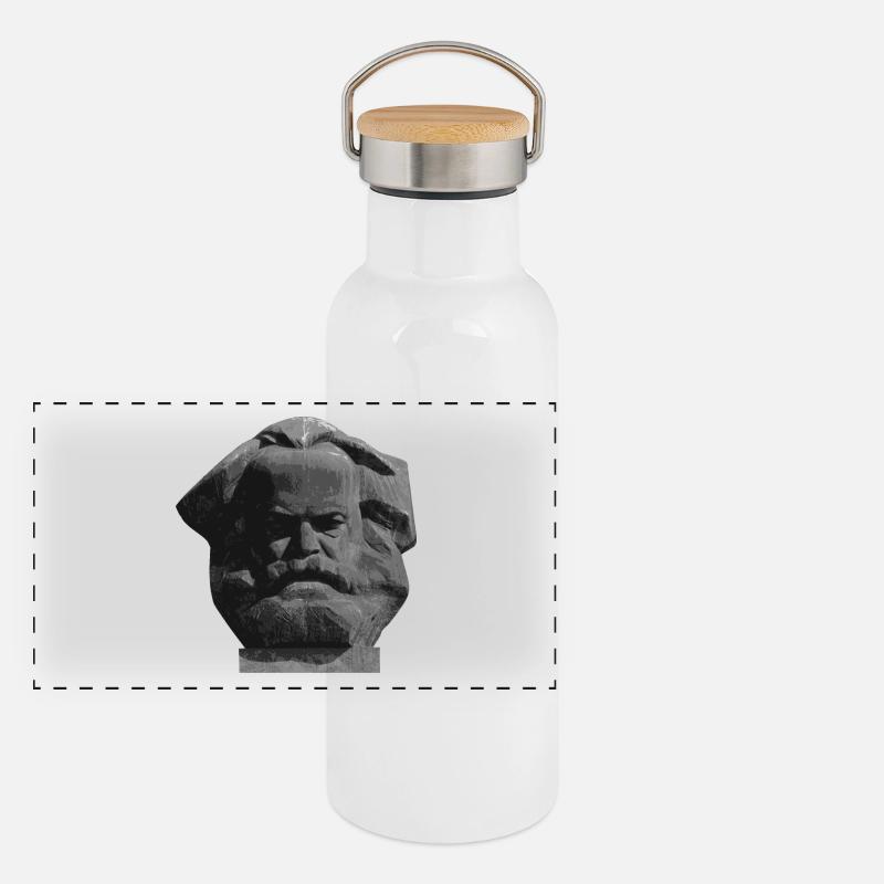 Karl Marx - Chemnitz Nischel Gourde isotherme avec bouchon en bambou