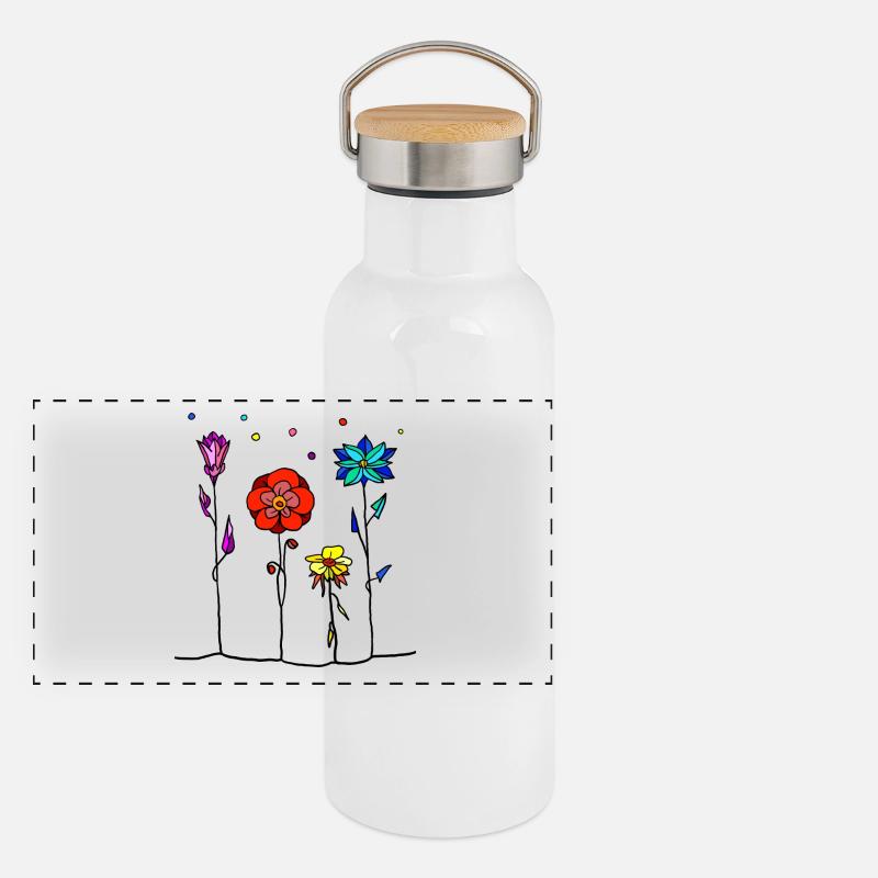 Flowers Panoramic Thermal Bottle with Bamboo Lid