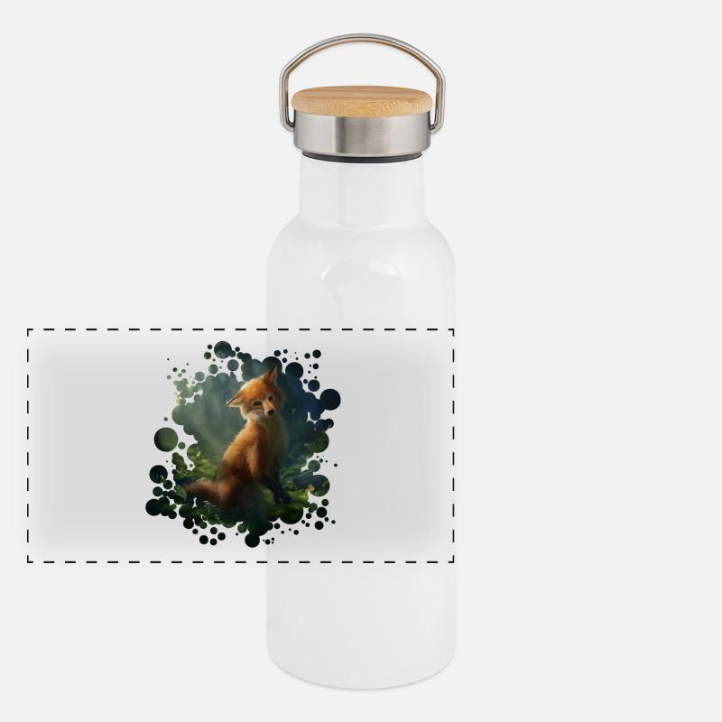Kleiner Fuchs (Fox) Panorama Thermosflasche mit Bambusdeckel