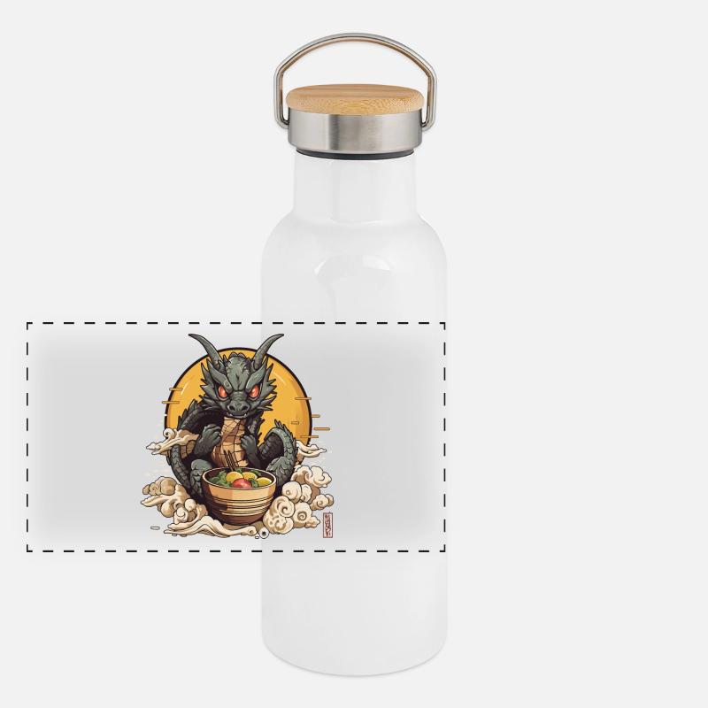 Nouilles dragon Gourde isotherme avec bouchon en bambou