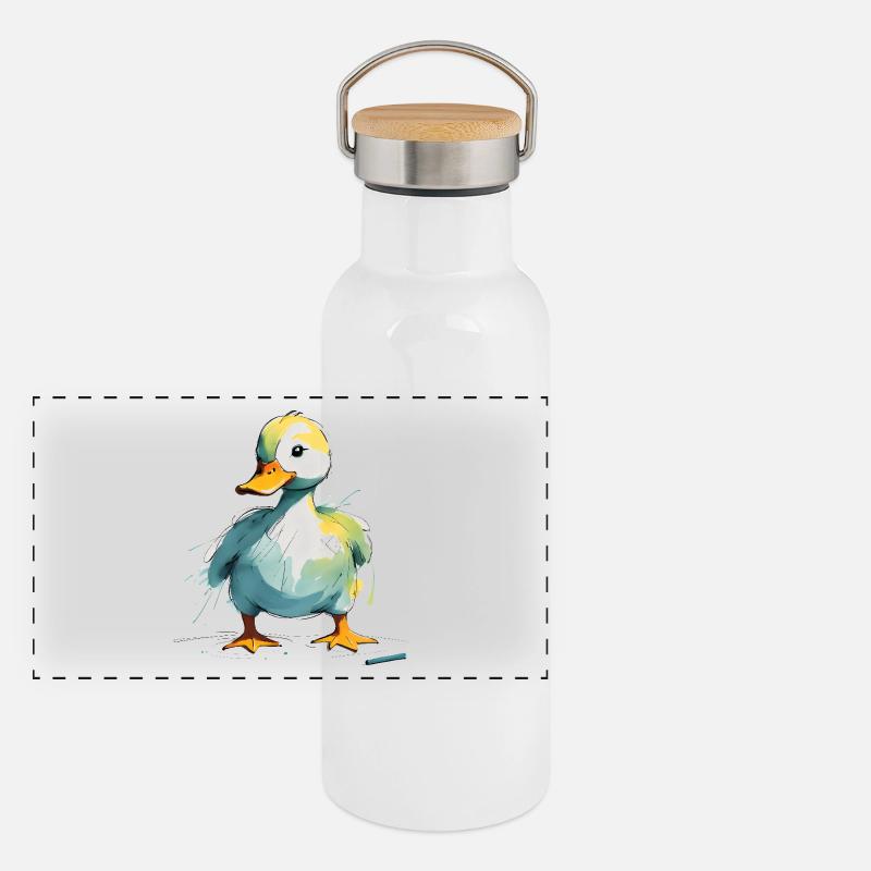 Ente Panorama Thermosflasche mit Bambusdeckel