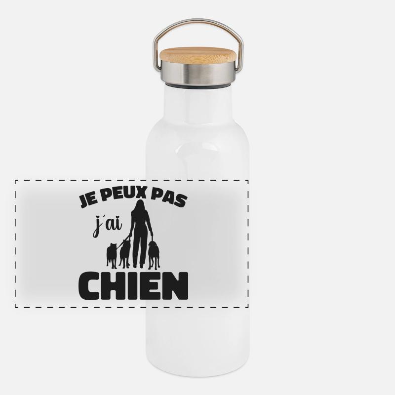 Je peux pas, j'ai chiens Gourde isotherme avec bouchon en bambou