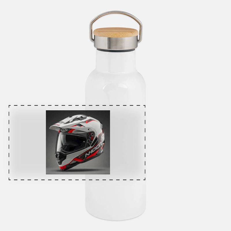Sporty helmets for motorcycle enthusiasts Panoramic Thermal Bottle with Bamboo Lid
