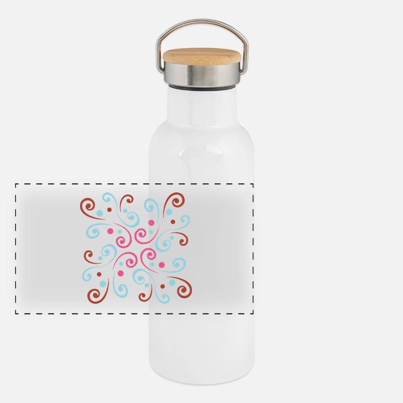 Abstract wavy design by Cean Panoramic Thermal Bottle with Bamboo Lid