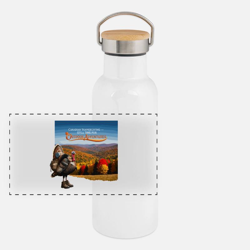 L’aventure canadienne de l’Action de grâce Gourde isotherme avec bouchon en bambou