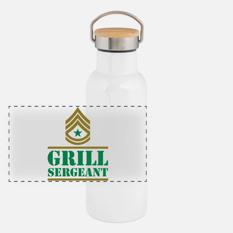 grillen grill sergeant Panorama Thermosflasche mit Bambusdeckel