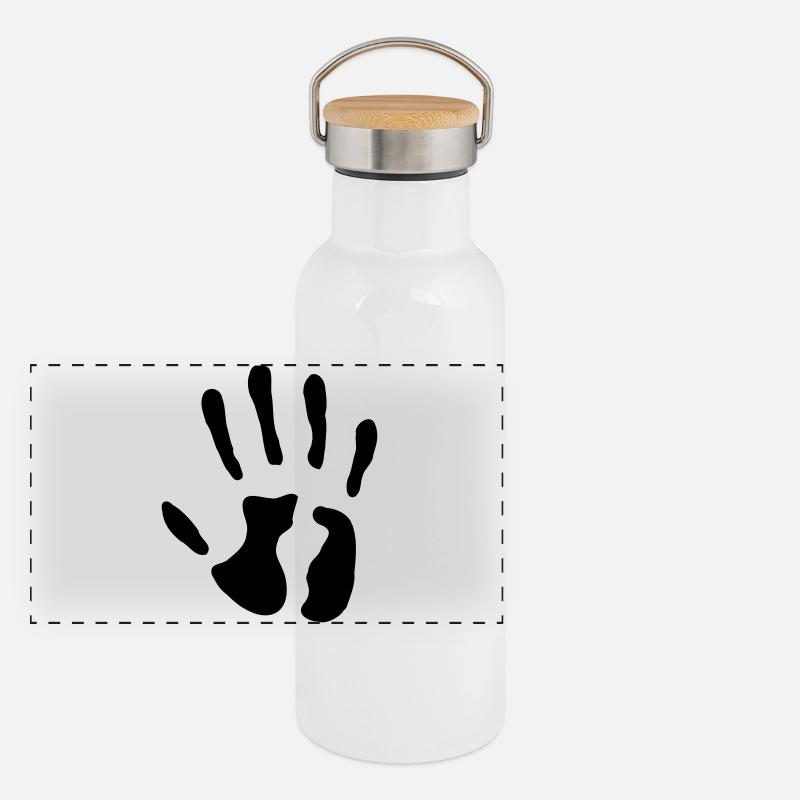 Main - date de naissance - 5 ans Gourde isotherme avec bouchon en bambou