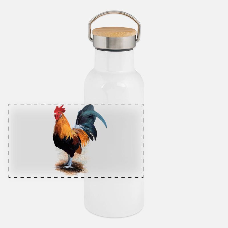 Panorama Thermosflasche mit Bambusdeckel