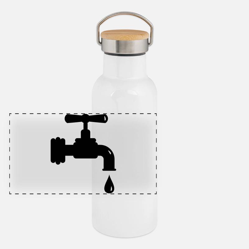Un robinet qui goutte Gourde isotherme avec bouchon en bambou