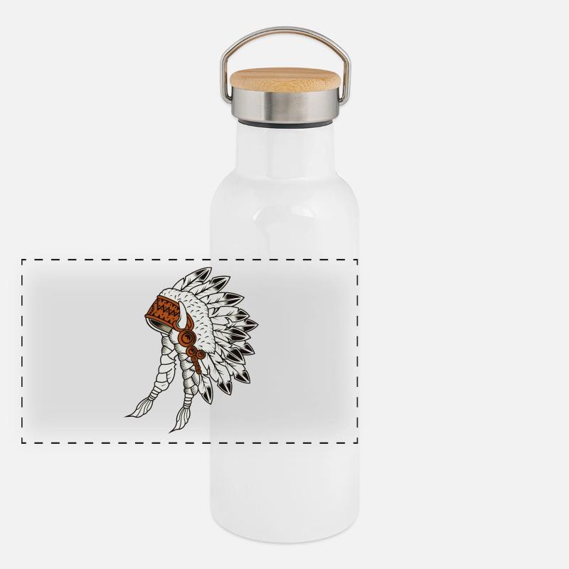 Indien Gourde isotherme avec bouchon en bambou