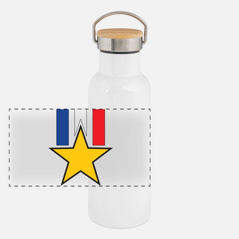 Décoration Militaire Gourde isotherme avec bouchon en bambou