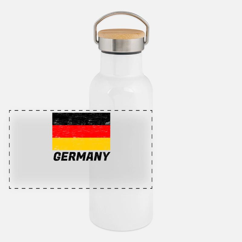 Germany flag Panoramic Thermal Bottle with Bamboo Lid