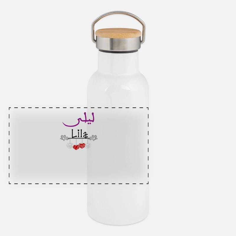 Prénom Lila Gourde isotherme avec bouchon en bambou