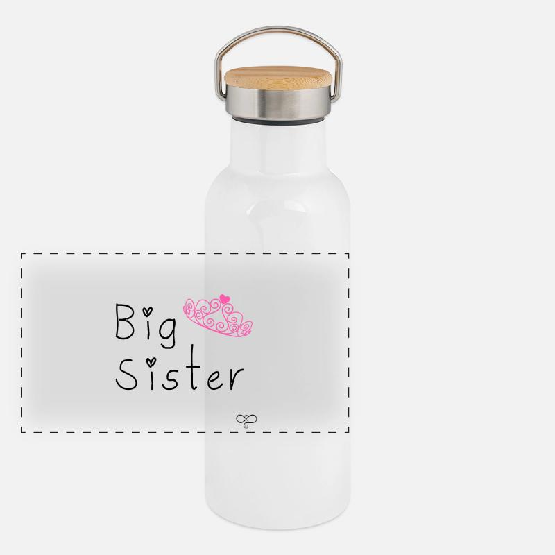 Große Schwester Panorama Thermosflasche mit Bambusdeckel