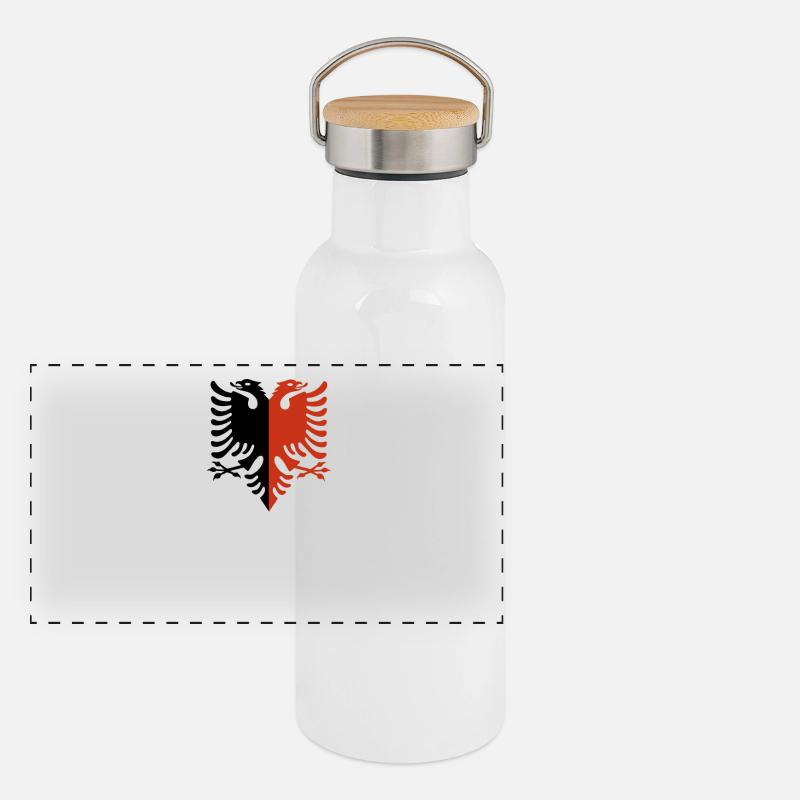 Aigle d’Albanais Rouge-Noir « Dual Pride » Gourde isotherme avec bouchon en bambou