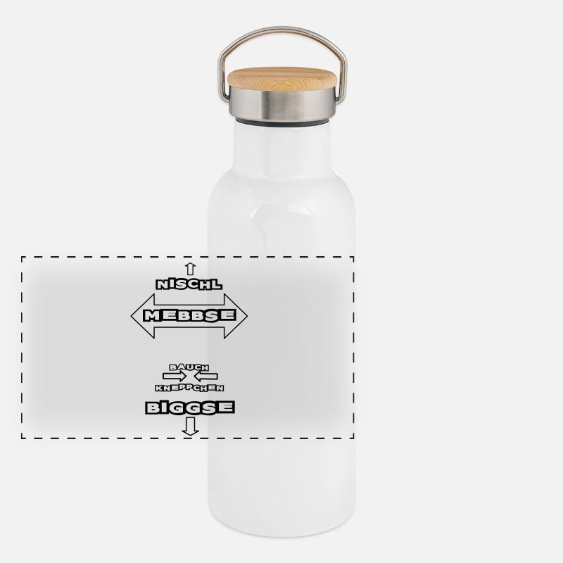 die weibliche Anatomie auf sächsisch Panorama Thermosflasche mit Bambusdeckel