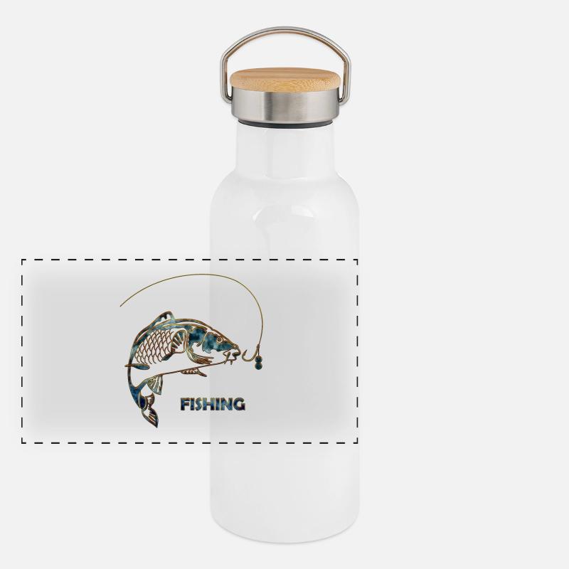 pêche Gourde isotherme avec bouchon en bambou