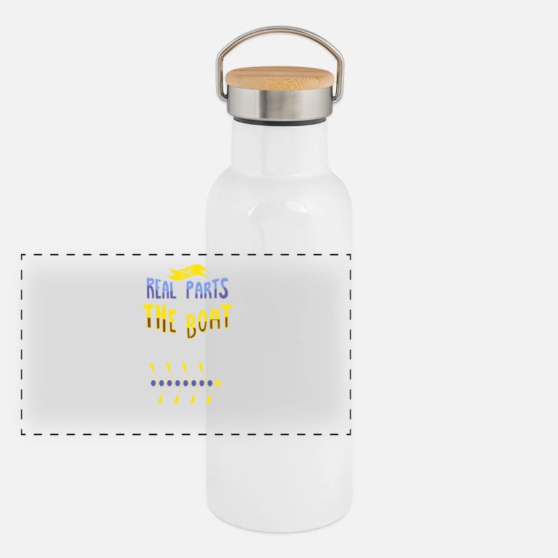 Rowing Rowing Boat Panoramic Thermal Bottle with Bamboo Lid