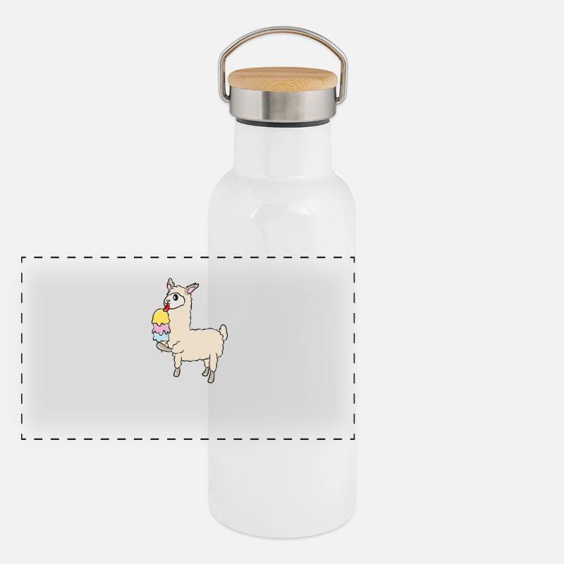 Lama Eiskrem Panorama Thermosflasche mit Bambusdeckel