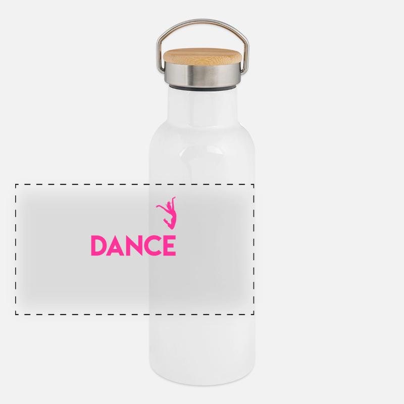 Danse et Vie Devise Design Gourde isotherme avec bouchon en bambou