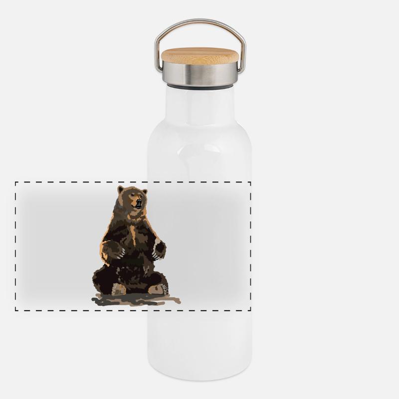 porter Gourde isotherme avec bouchon en bambou