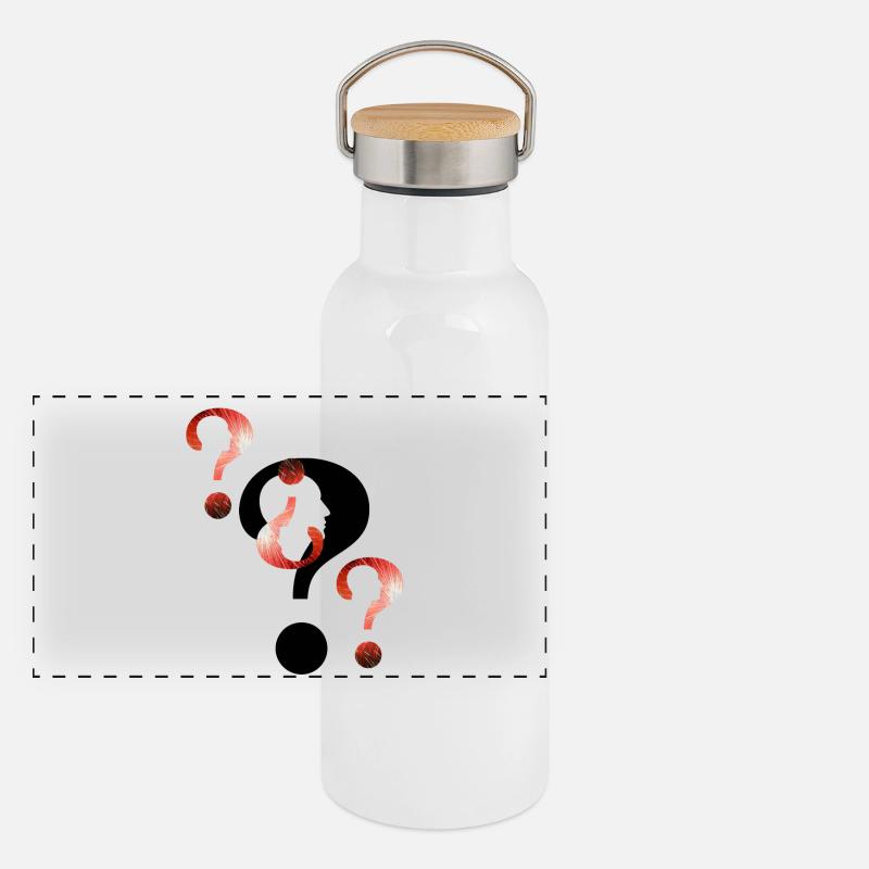 Question mark Fireworks Panoramic Thermal Bottle with Bamboo Lid