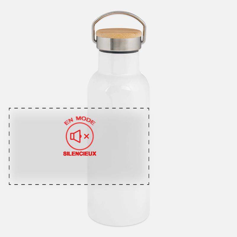MUTE-DÄMPFER Panorama Thermosflasche mit Bambusdeckel