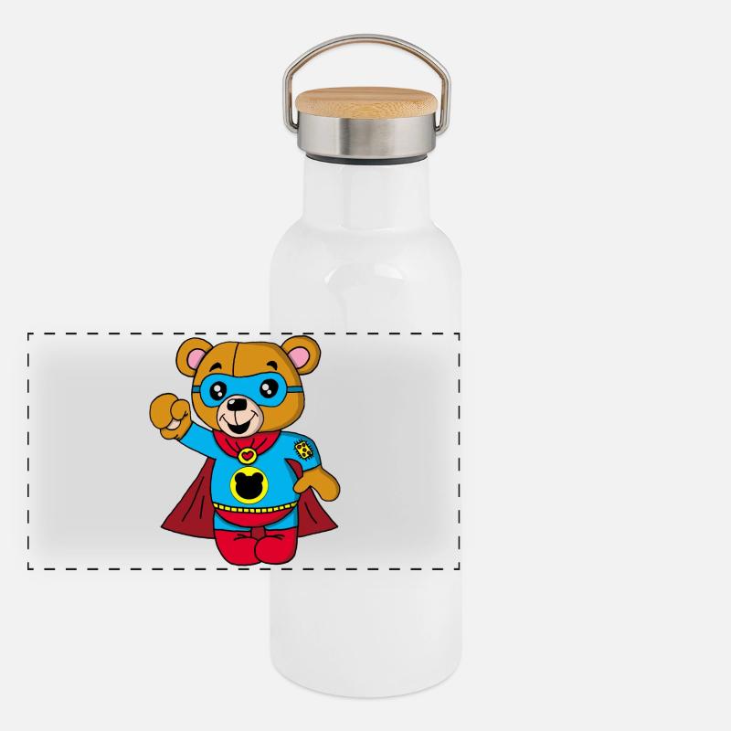 Super teddy bear Panoramic Thermal Bottle with Bamboo Lid