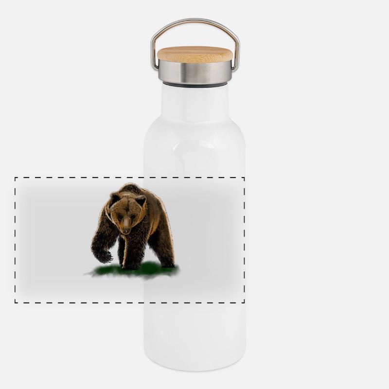 porter Gourde isotherme avec bouchon en bambou