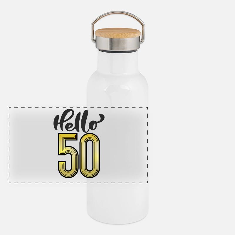 Hello 50 Panorama Thermosflasche mit Bambusdeckel