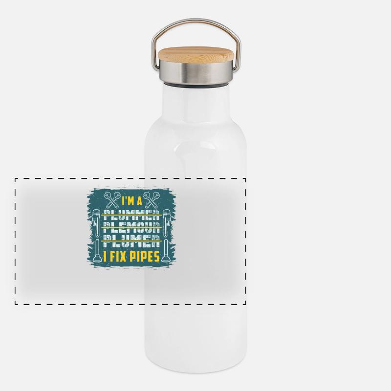 Panorama Thermosflasche mit Bambusdeckel