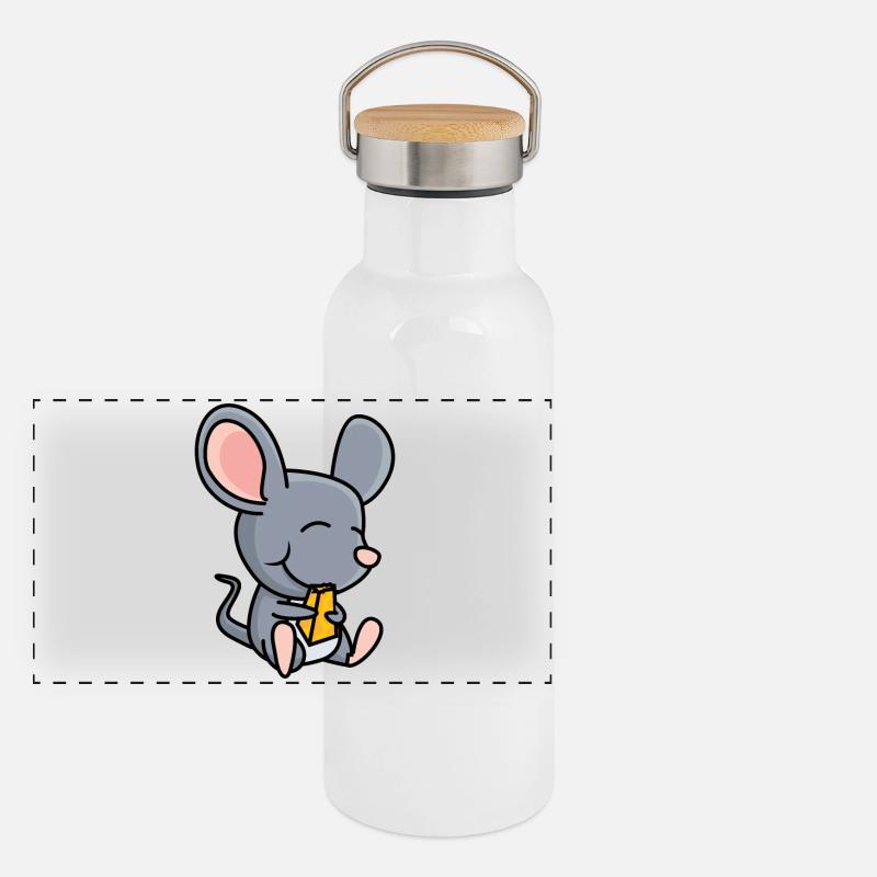 Souris au fromage Gourde isotherme avec bouchon en bambou