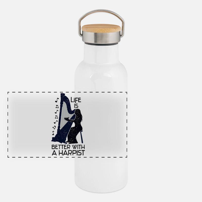 Harpe - design Gourde isotherme avec bouchon en bambou