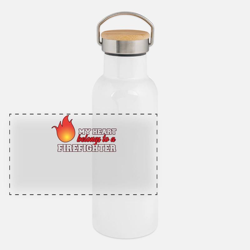 pompiers Gourde isotherme avec bouchon en bambou
