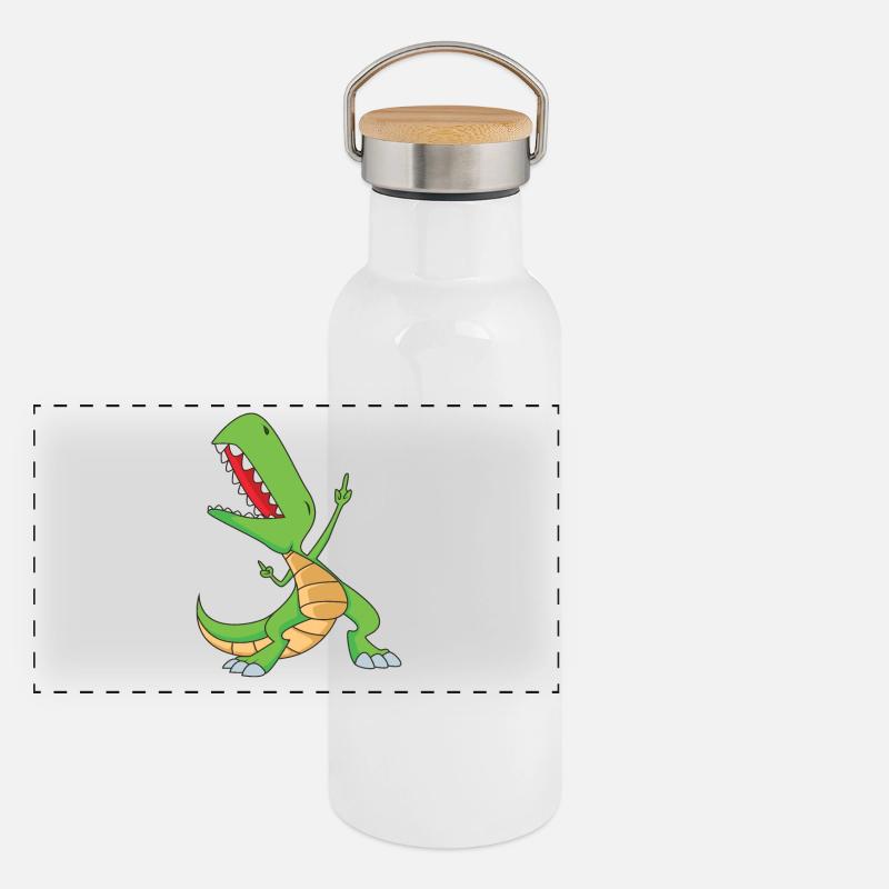 Tamponner le T-Rex | Dabbing Dinosaurs | Party Rex Gourde isotherme avec bouchon en bambou