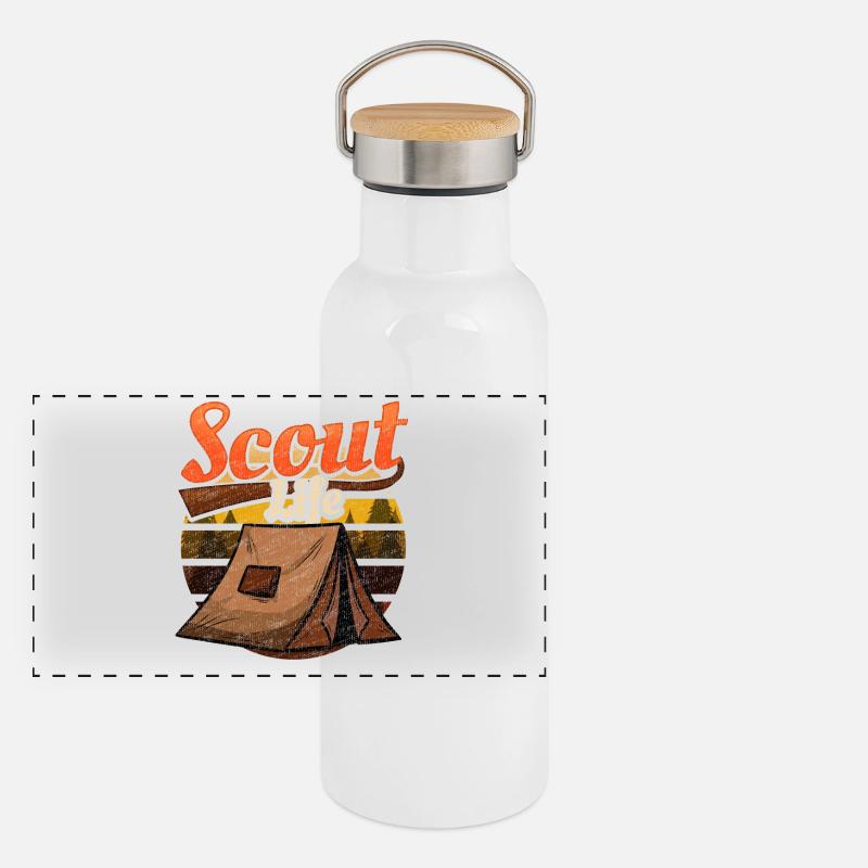 Scout Camping Gourde isotherme avec bouchon en bambou