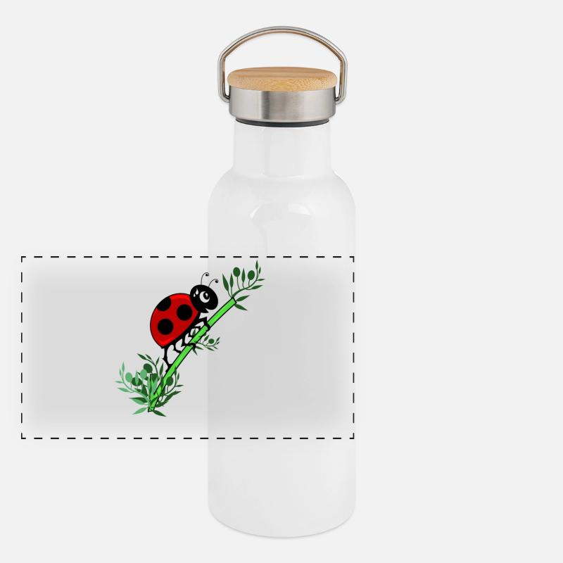Ladybug botany Panoramic Thermal Bottle with Bamboo Lid